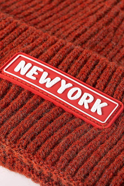 NEWYORK Patch Rib-Knit Cuffed Beanie - Purcell's Clothing Company