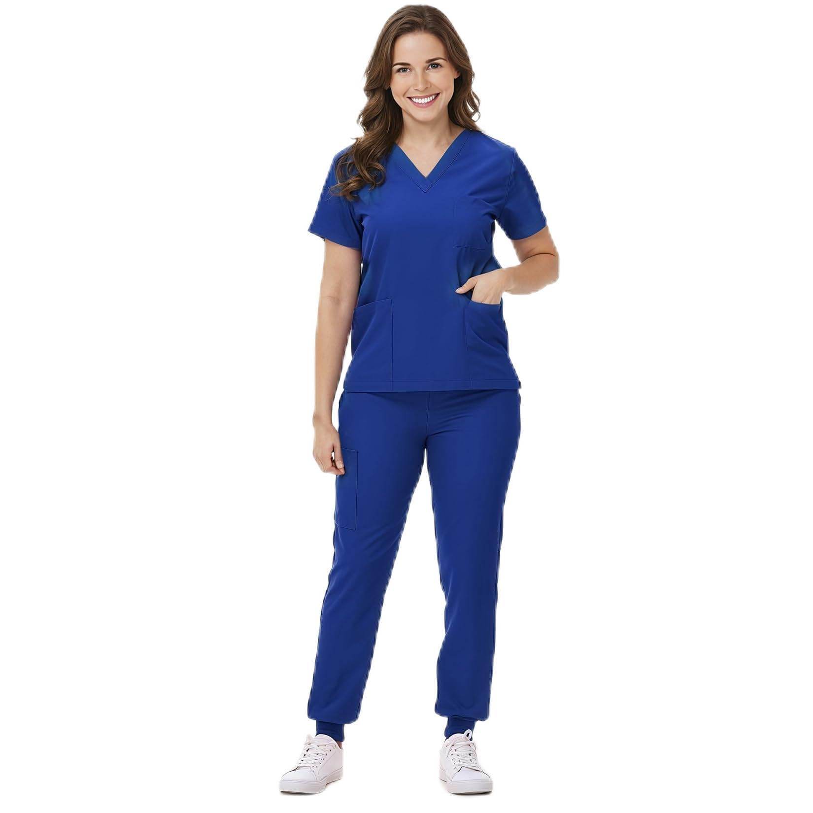 V-Neck Top and Drawstring Jogger Pants W/ Multi Pocket - Purcell's Clothing Company
