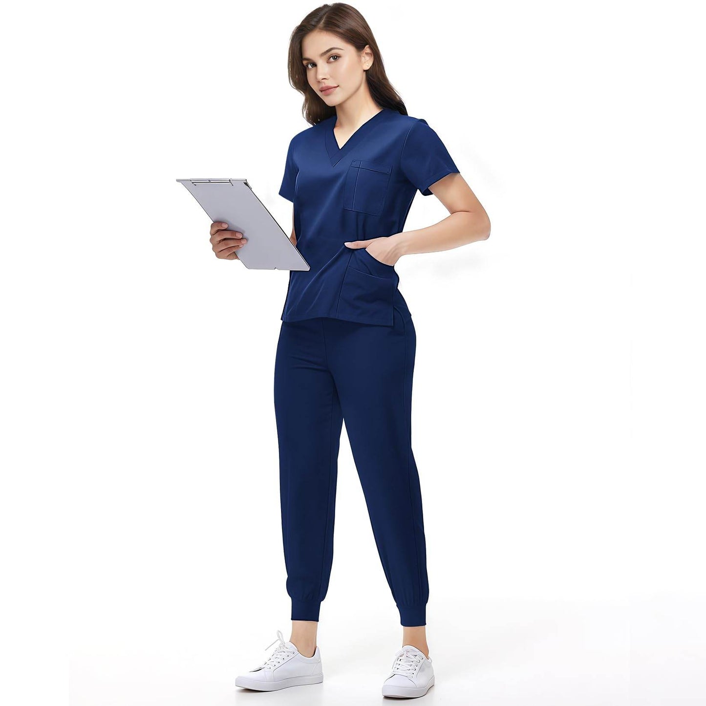 Jogger Scrub Set W/ V-Neck Top - Purcell's Clothing Company