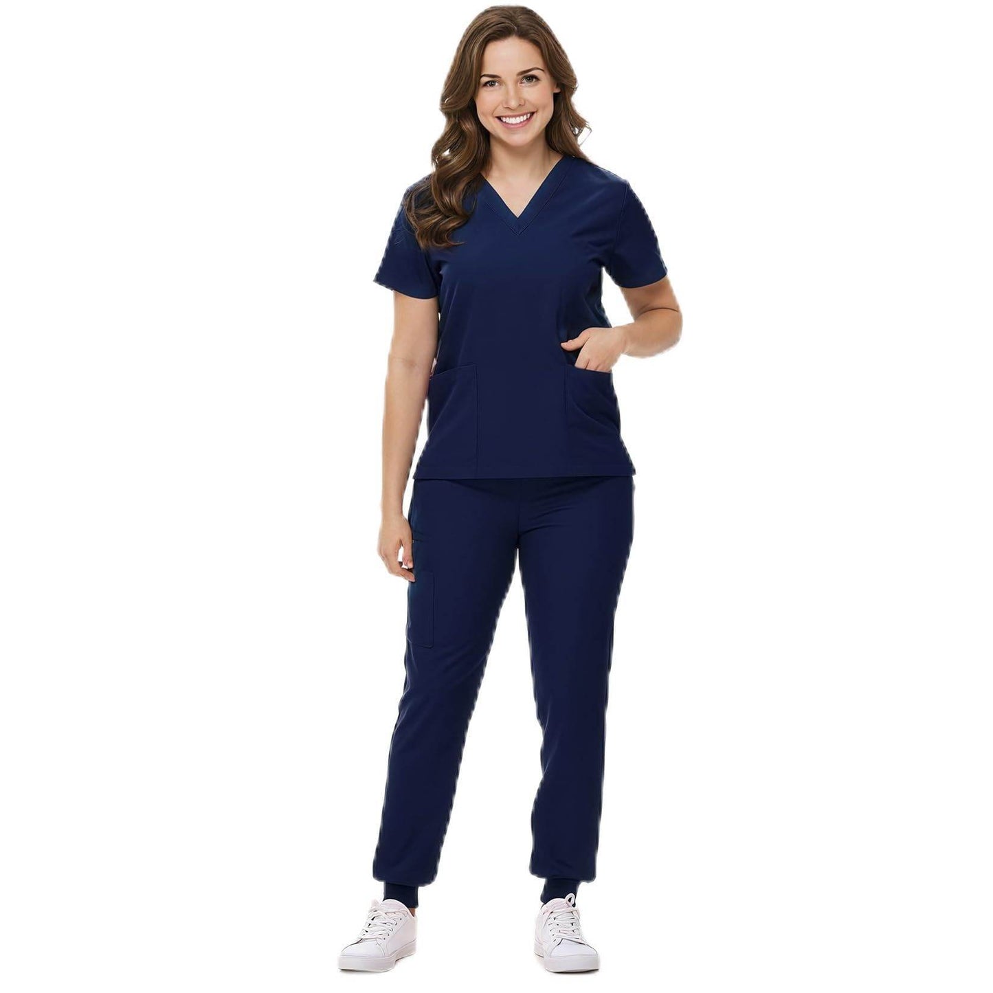 V-Neck Top and Drawstring Jogger Pants W/ Multi Pocket - Purcell's Clothing Company