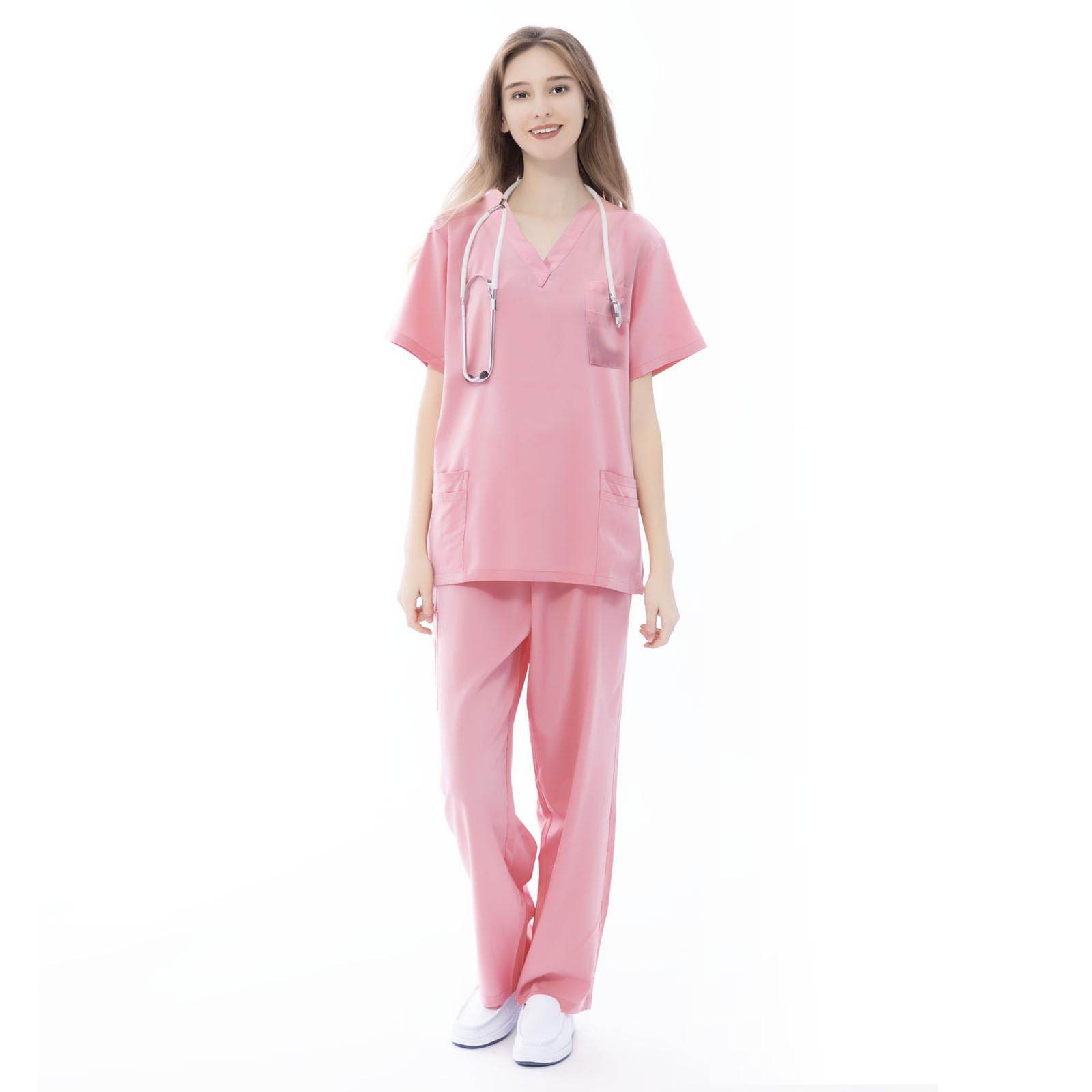 VICOGARD Scrub Set Stretch V-Neck Top & Straight Leg Pants - Purcell's Clothing Company