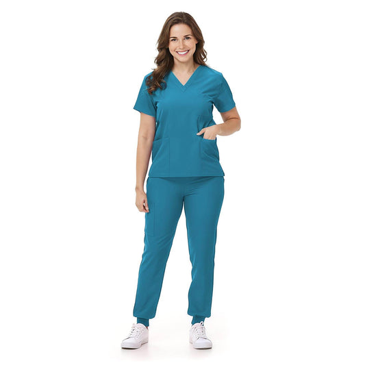 V-Neck Top and Drawstring Jogger Pants W/ Multi Pocket - Purcell's Clothing Company