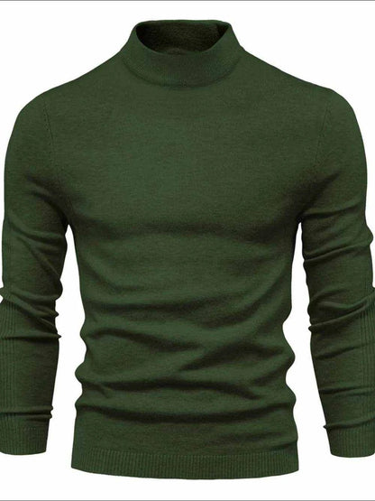Men's Mock Neck Long Sleeve Sweater - Purcell's Clothing Company