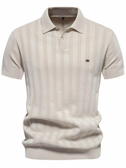 Collared Neck Short Sleeve Knit Polo - Purcell's Clothing Company