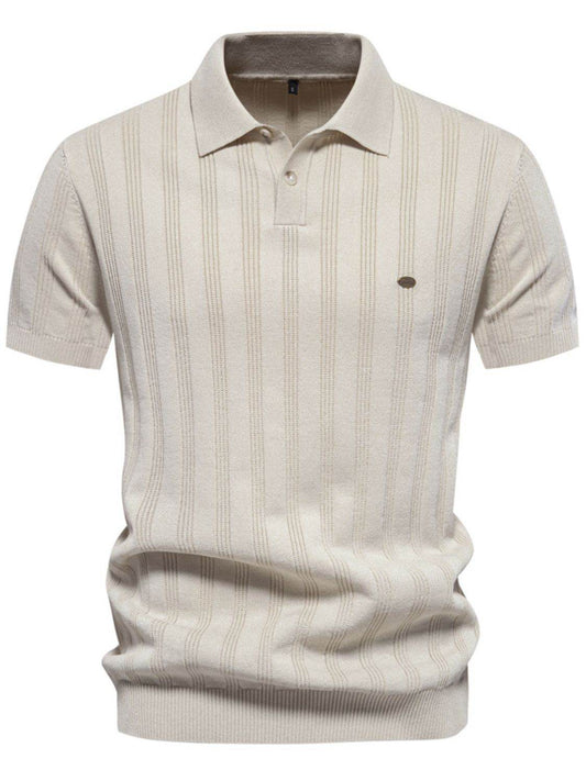 Collared Neck Short Sleeve Knit Polo - Purcell's Clothing Company