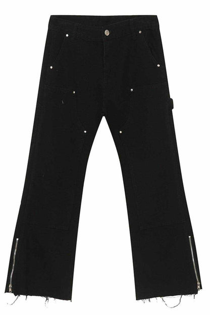 Men's Raw Hem Bootcut Jeans with Zip-Up Sides - Purcell's Clothing Company