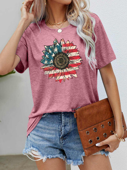 US Flag Flower Graphic Tee - Purcell's Clothing Company