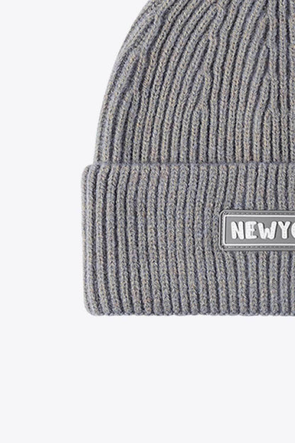 NEWYORK Patch Rib-Knit Cuffed Beanie - Purcell's Clothing Company