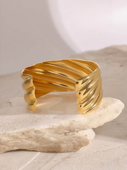18K Gold-Plated Stainless Steel Open Ring - Purcell's Clothing Company