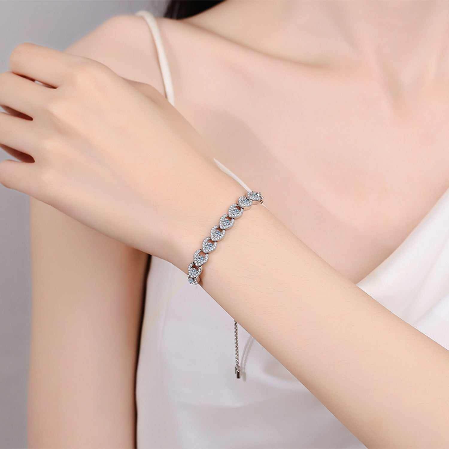 1 Carat Moissanite 925 Sterling Silver Bracelet - Purcell's Clothing Company