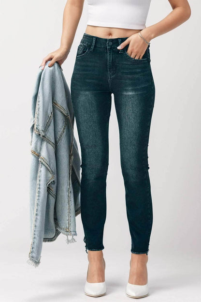 Mid-Rise Waist Skinny Jeans with Pockets - Purcell's Clothing Company