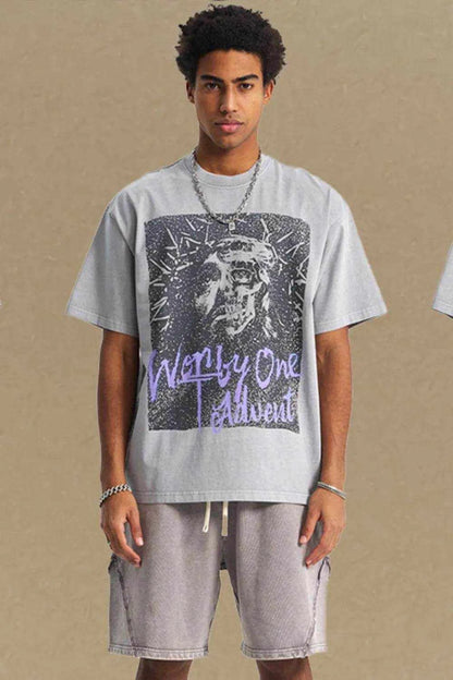 Graphic Round Neck Short Sleeve T-Shirt - Purcell's Clothing Company