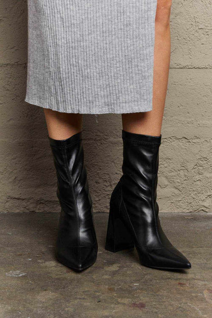 Weeboo Stacy Block Heel Sock Boots - Purcell's Clothing Company