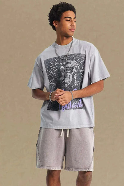 Graphic Round Neck Short Sleeve T-Shirt - Purcell's Clothing Company