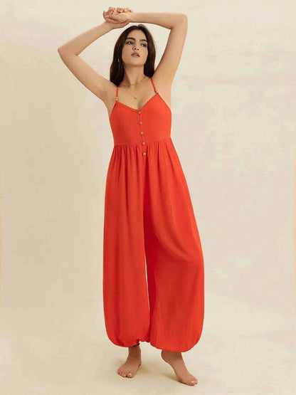 V-Neck Spaghetti Strap Jumpsuit - Purcell's Clothing Company