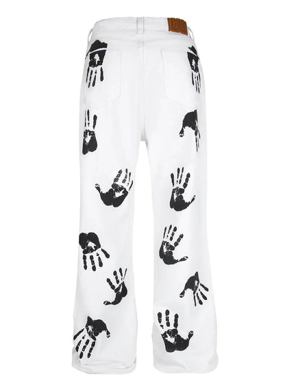 Men's Handprint Pattern Jeans - Purcell's Clothing Company