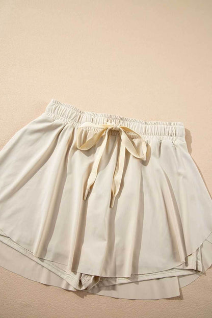Drawstring High Waist Lined Active Skorts - Purcell's Clothing Company