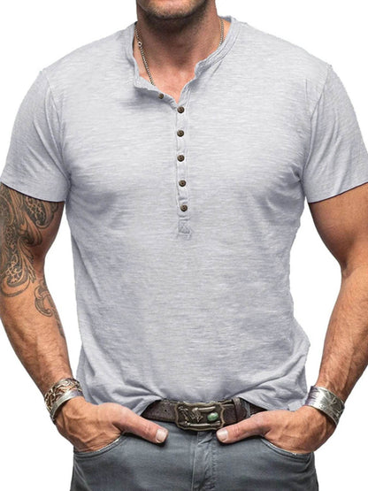 Casual Henley Short Sleeve Button Top - Purcell's Clothing Company