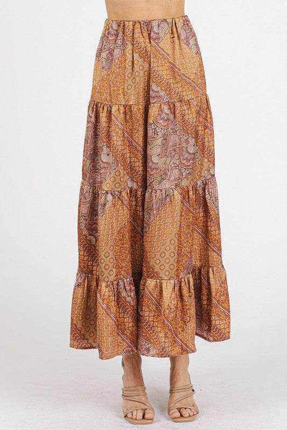 Mittoshop Paisley Patchwork Print Satin Maxi Skirt - Purcell's Clothing Company