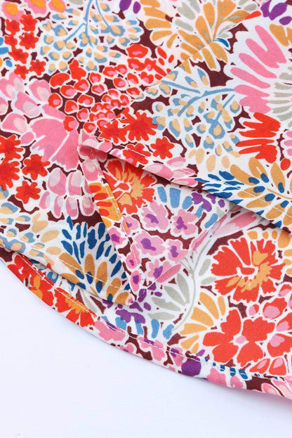 Floral Print Long Puff Sleeve Blouse - Purcell's Clothing Company