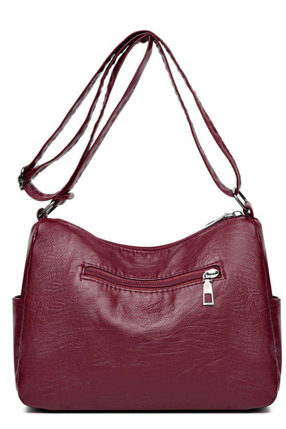 Multi-Pocket PU Leather Crossbody Bag - Purcell's Clothing Company