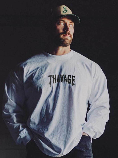 Letter Round Neck Long Sleeve T-Shirt - Purcell's Clothing Company