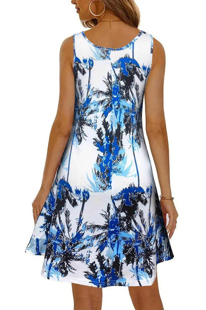 Printed Scoop Neck Wide Strap Mini Dress - Purcell's Clothing Company