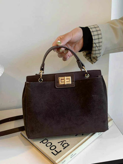 Solid Color Handbag with Removable Strap - Purcell's Clothing Company