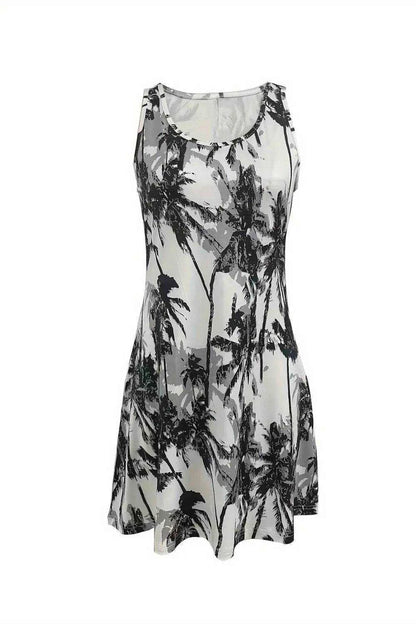 Printed Scoop Neck Wide Strap Mini Dress - Purcell's Clothing Company