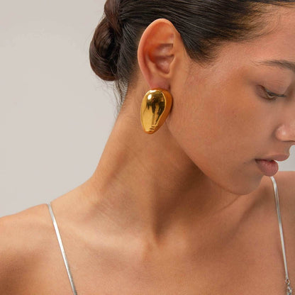 Stainless Steel Teardrop Stud Earrings - Purcell's Clothing Company