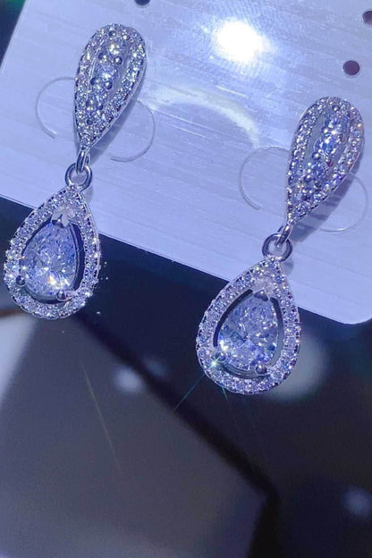 2 Carat Moissanite 925 Sterling Silver Teardrop Earrings - Purcell's Clothing Company