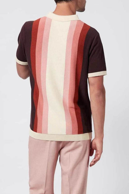 Contrast Striped Short Sleeve Polo - Purcell's Clothing Company