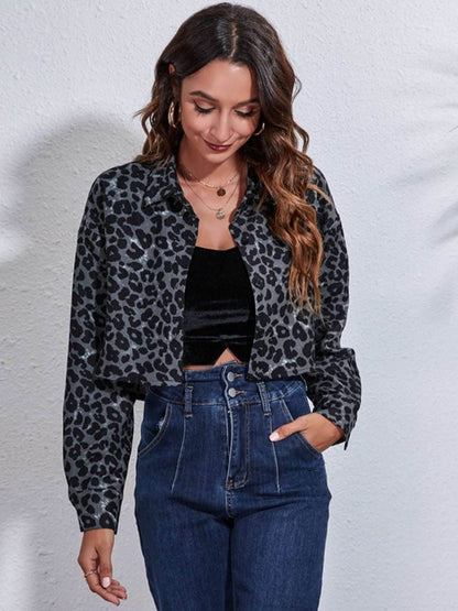 Button Down Printed Cropped Jacket - Purcell's Clothing Company