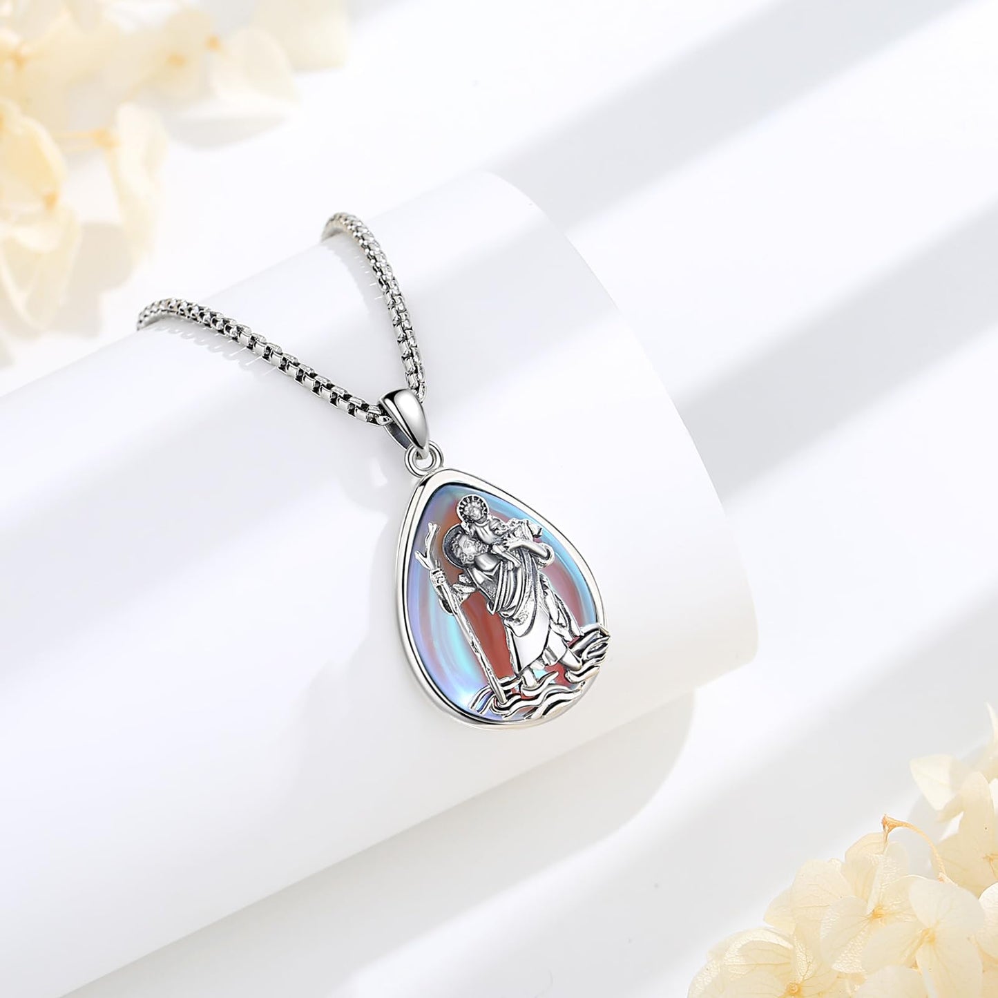 EUDORA 925 Sterling Silver Prayer Necklace