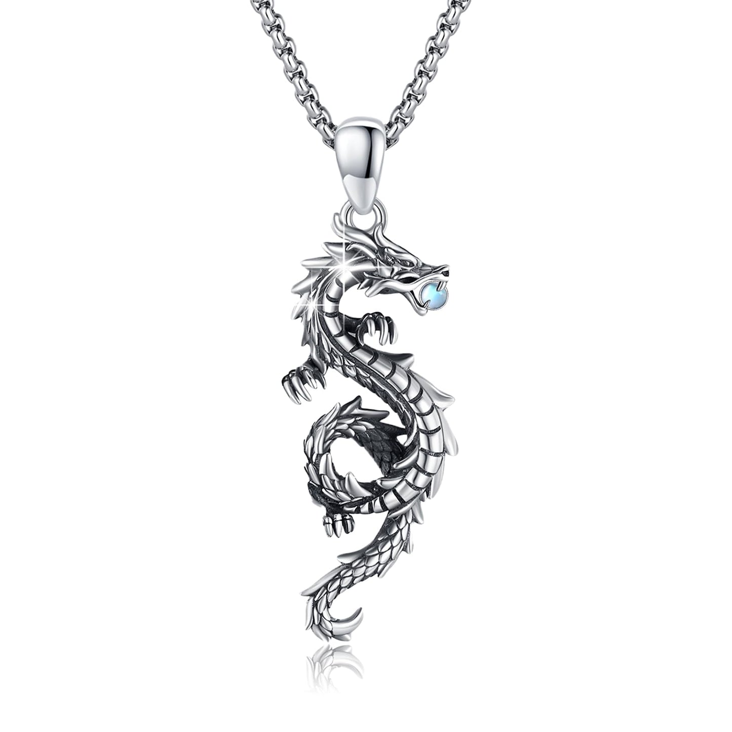 925 Sterling Silver Dragon Necklace