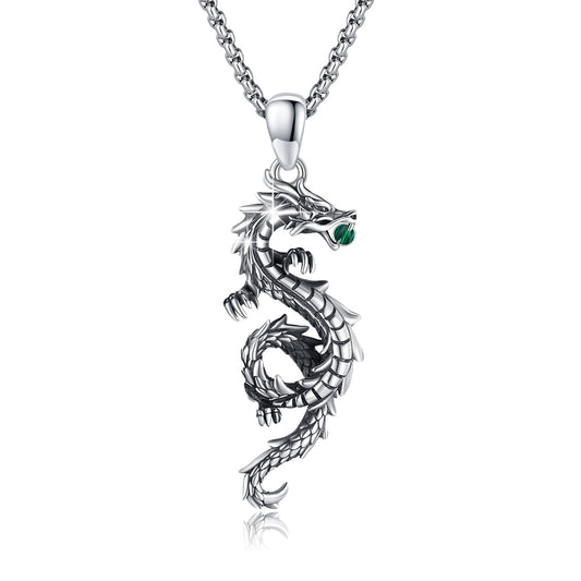 925 Sterling Silver Dragon Necklace