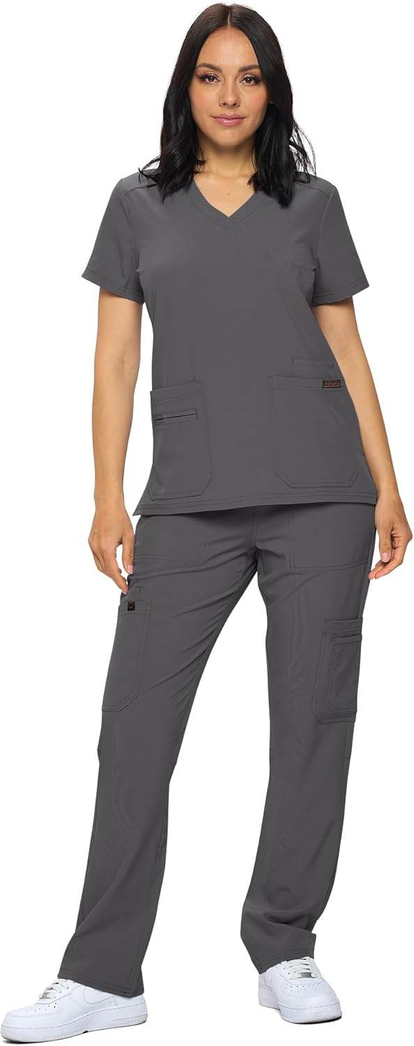 Regular & Petite Stretchy Scrubs - Set of Top & Pants - Purcell's Clothing Company