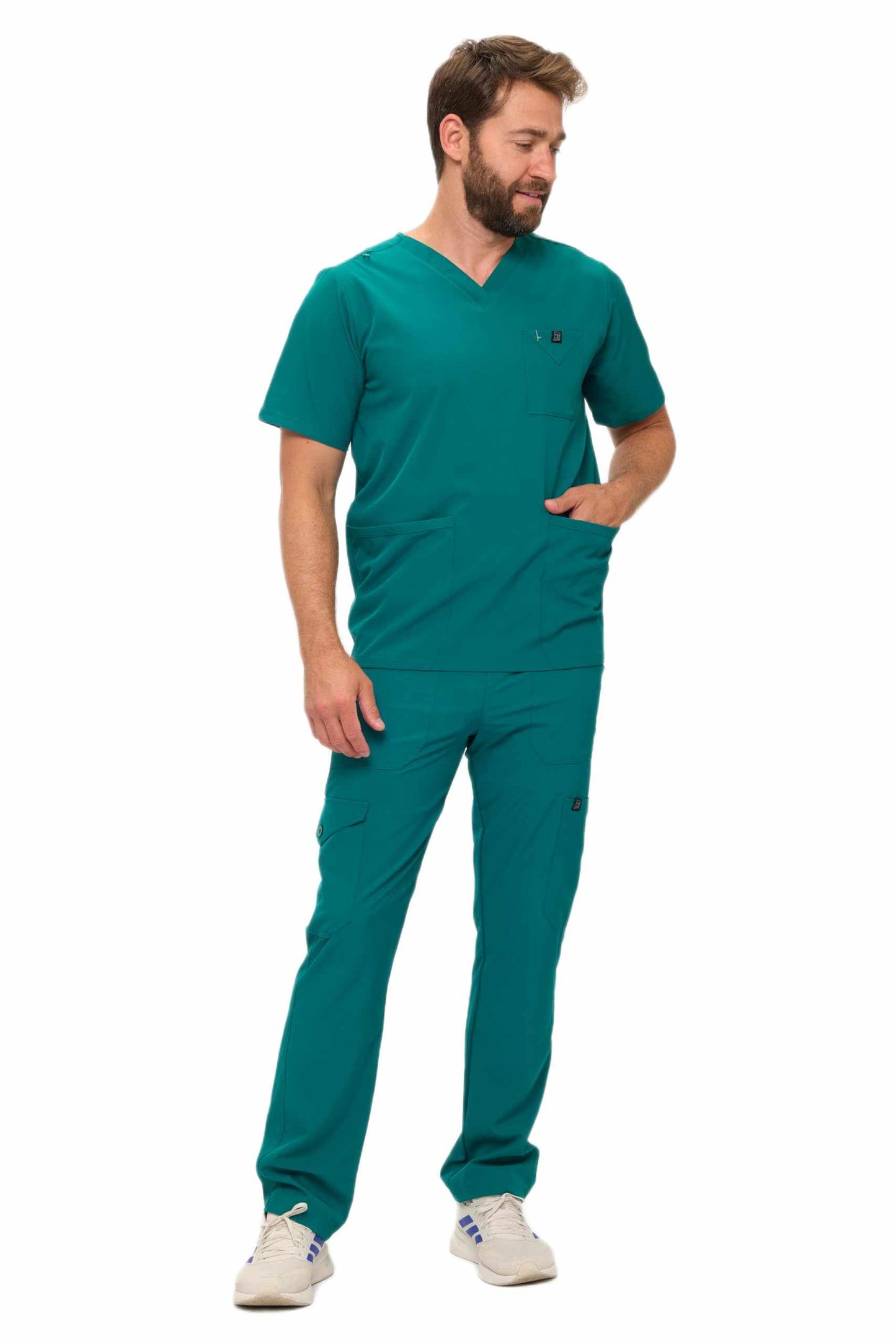 Multi-Pocket Cargo Scrub Set