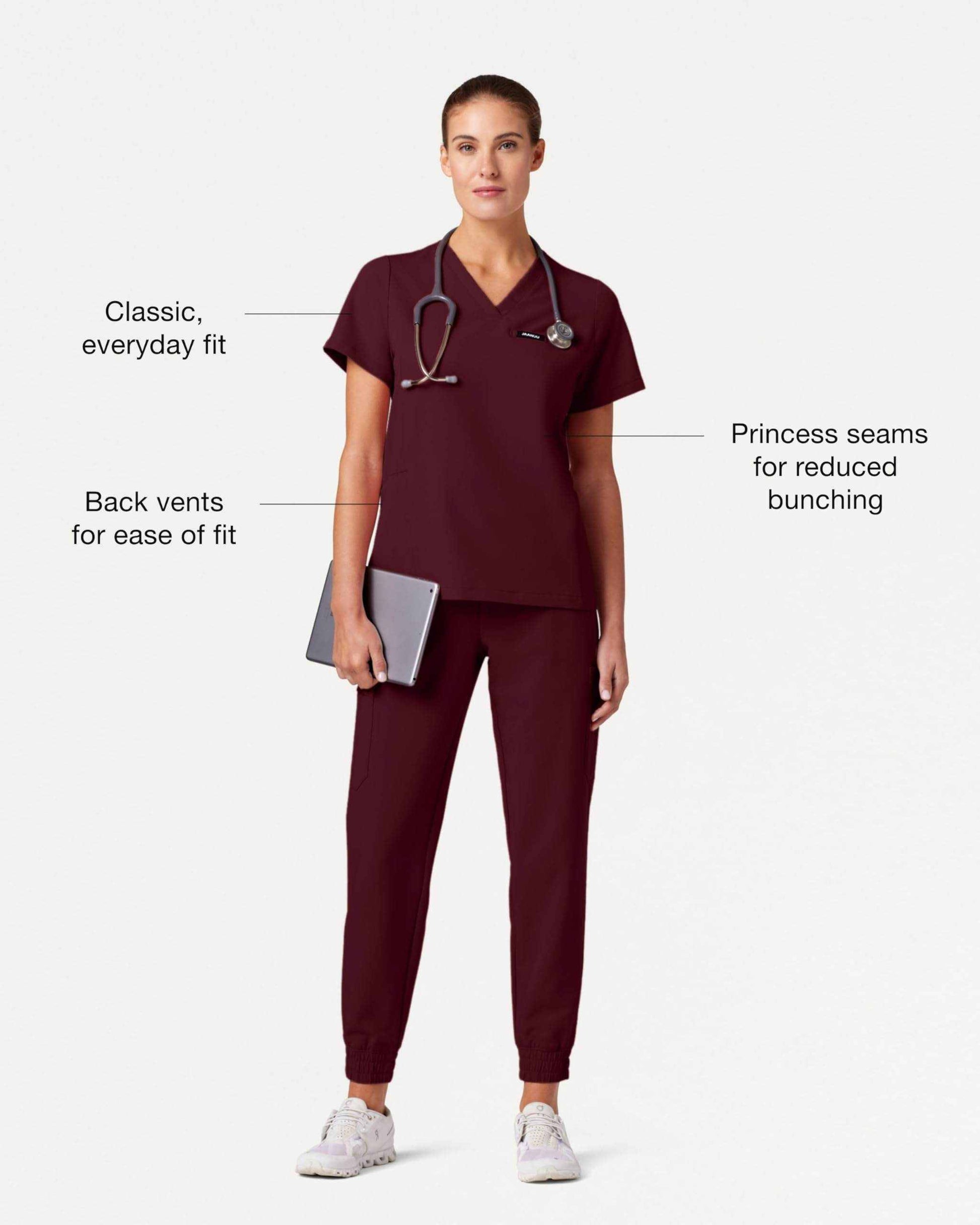 Jaanuu Magna 3-Pocket Classic V-Neck Scrub Top - Purcell's Clothing Company