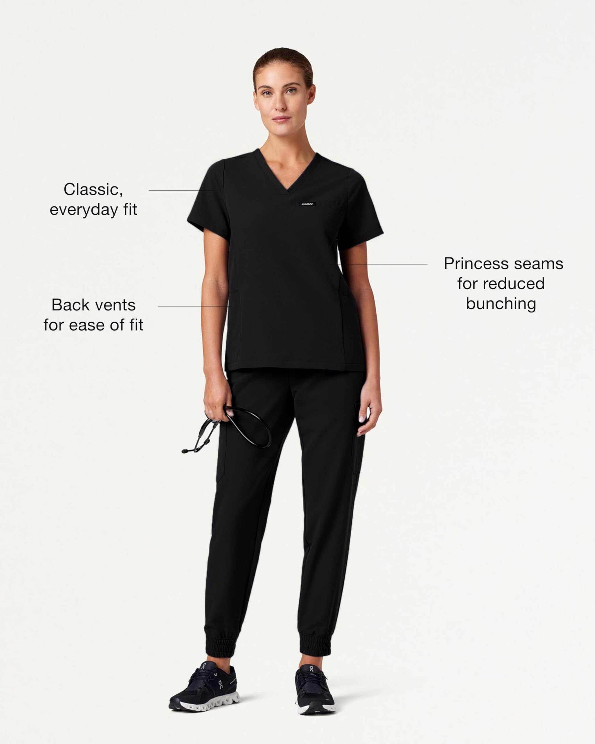 Jaanuu Magna 3-Pocket Classic V-Neck Scrub Top - Purcell's Clothing Company