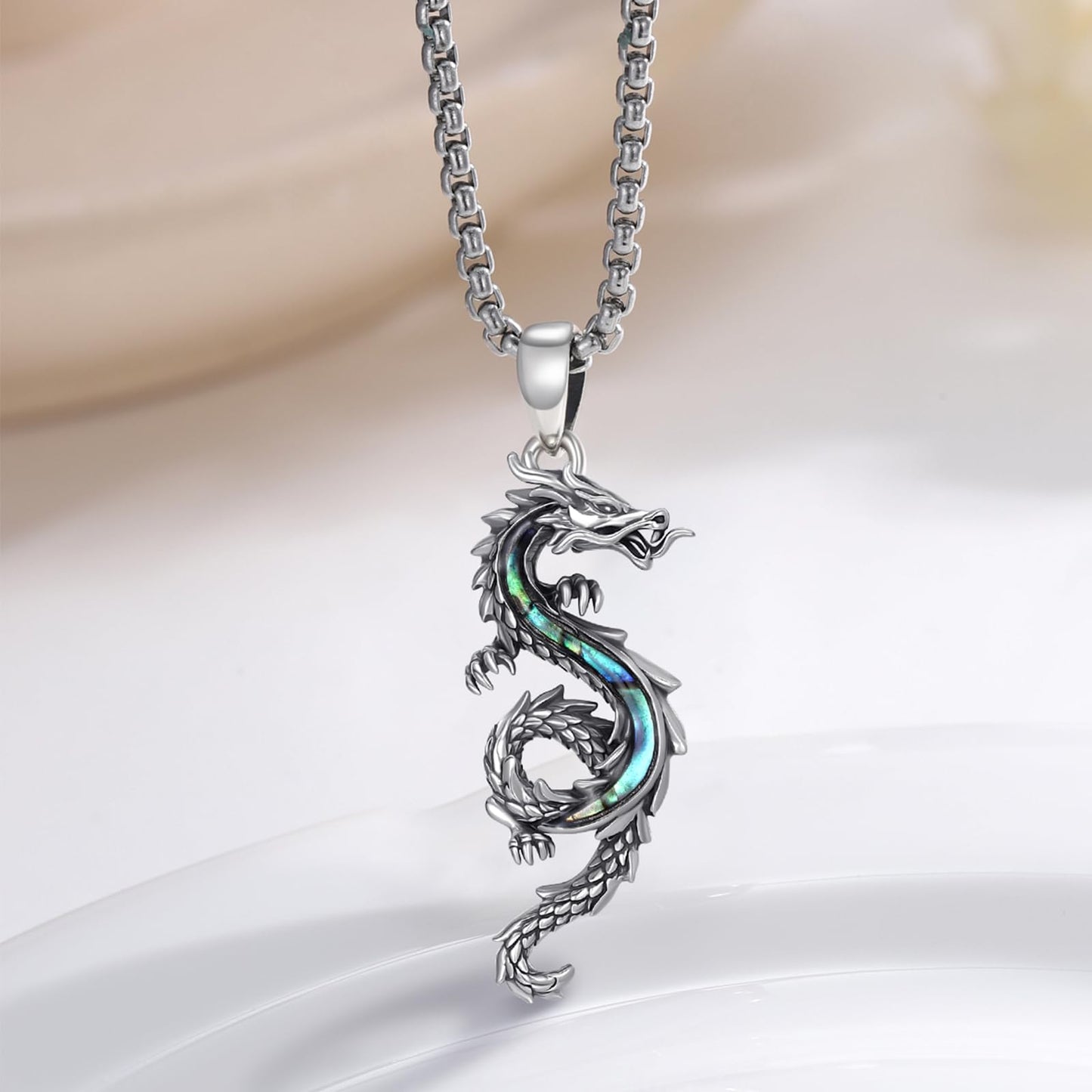 925 Sterling Silver Dragon Necklace