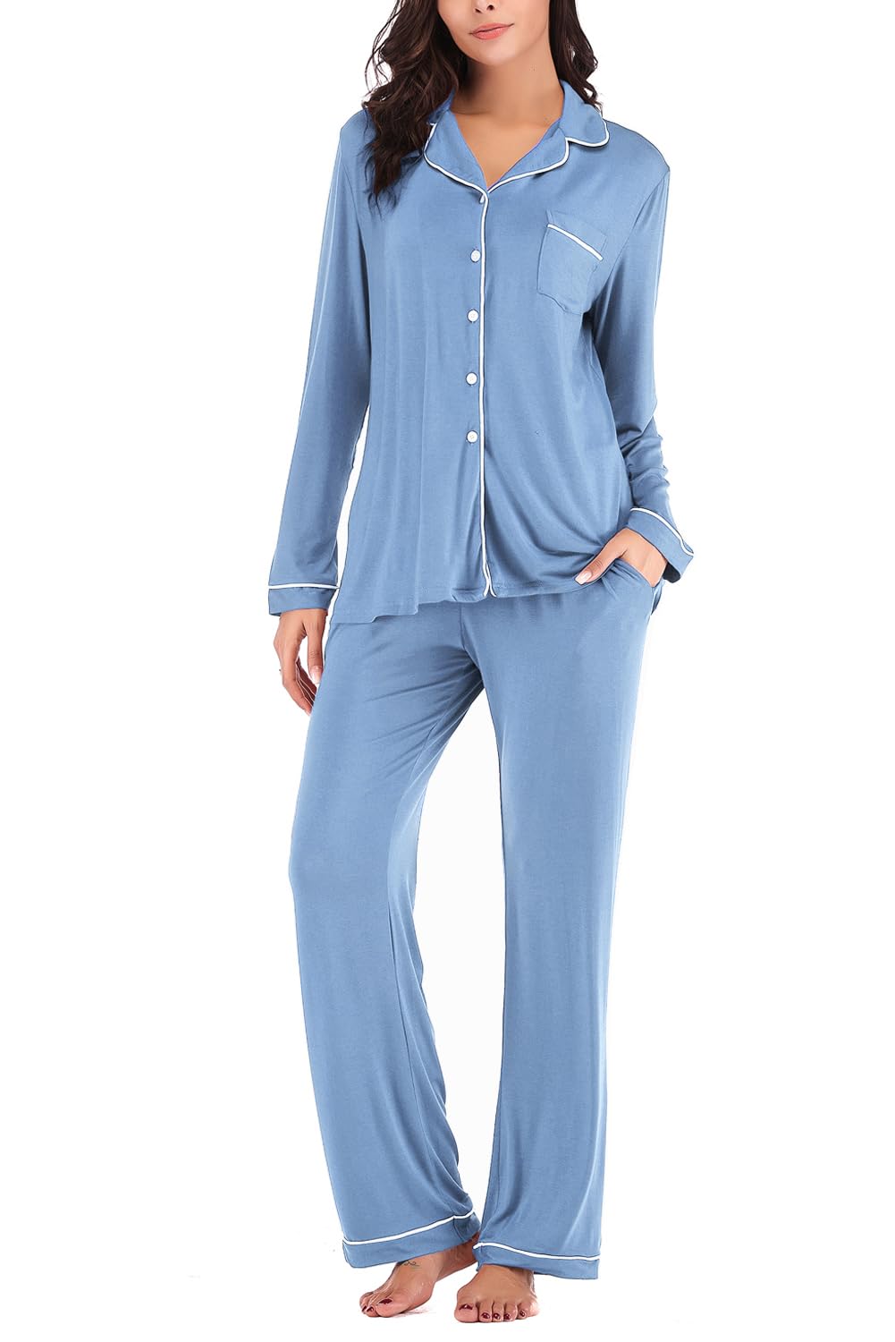 Long Sleeve Button Down Lounge Set