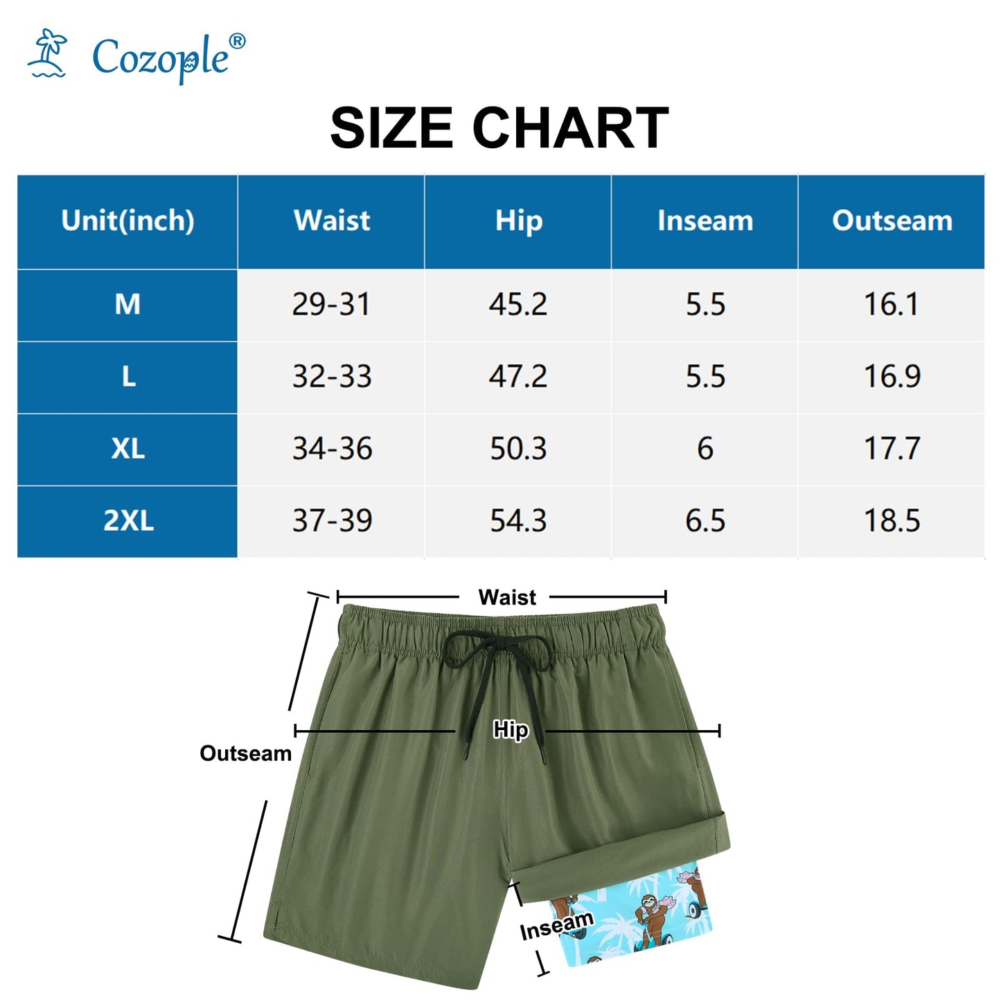 5.5" Inseam Anti-Chafe Swim Shorts