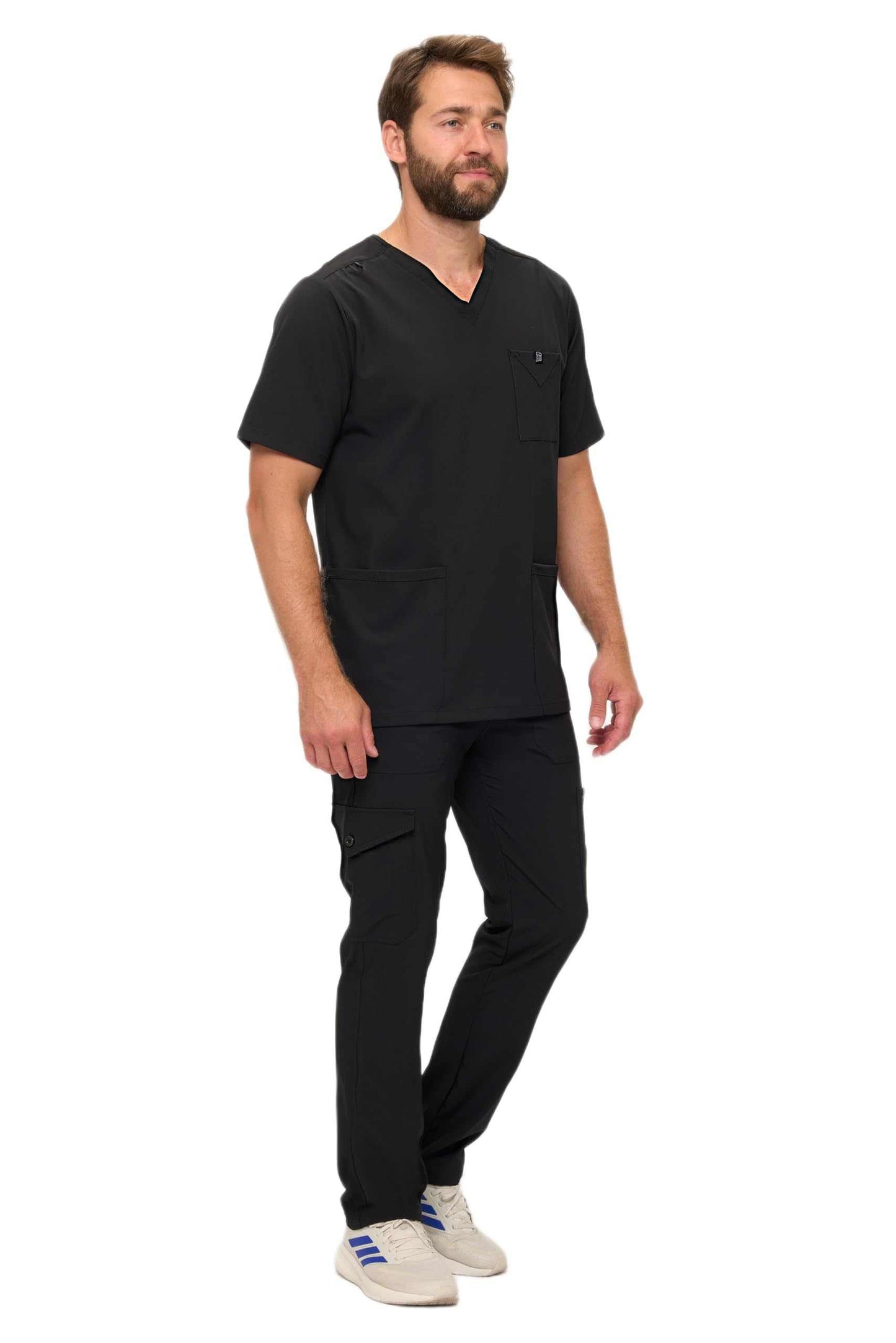 Multi-Pocket Cargo Scrub Set