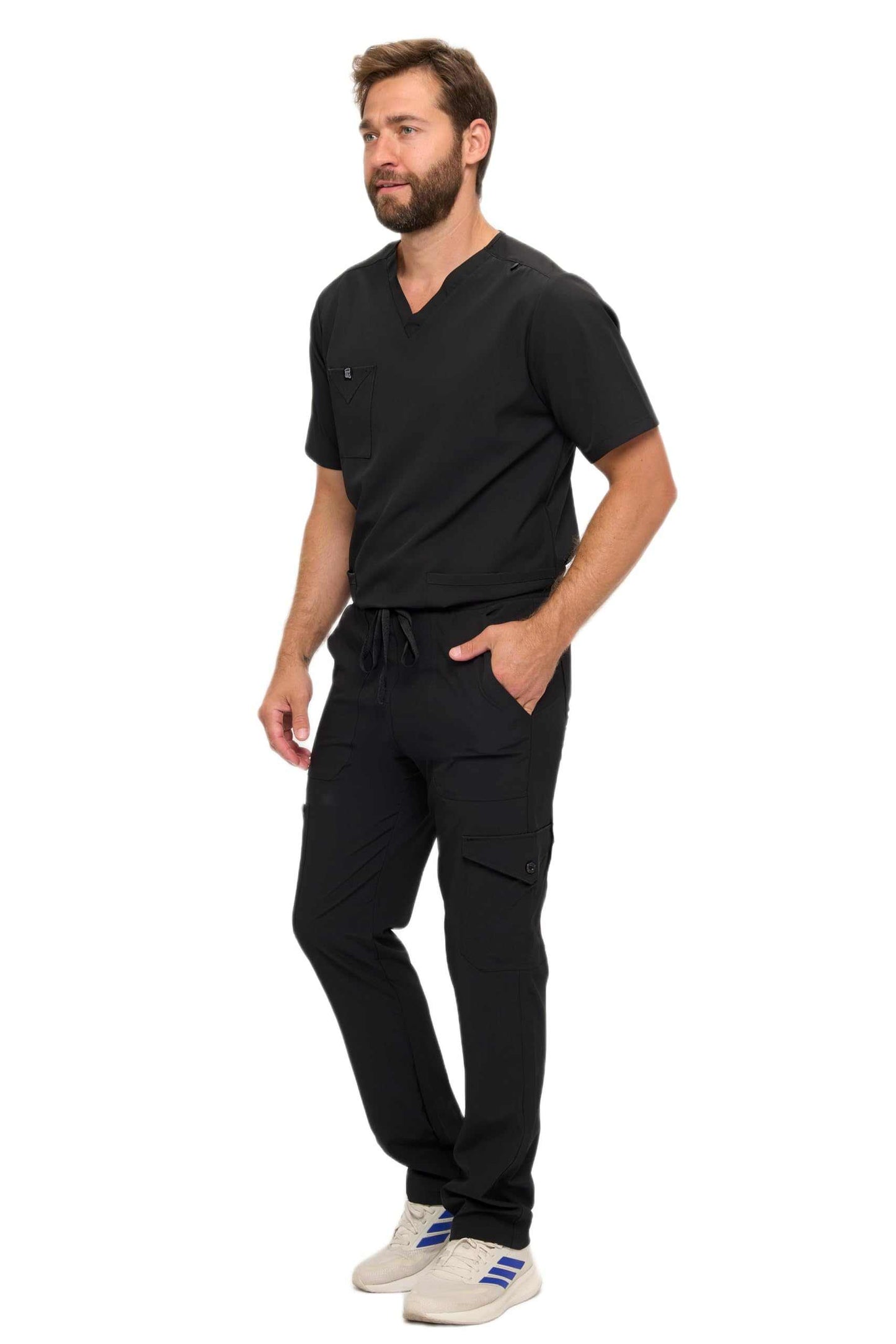 Multi-Pocket Cargo Scrub Set