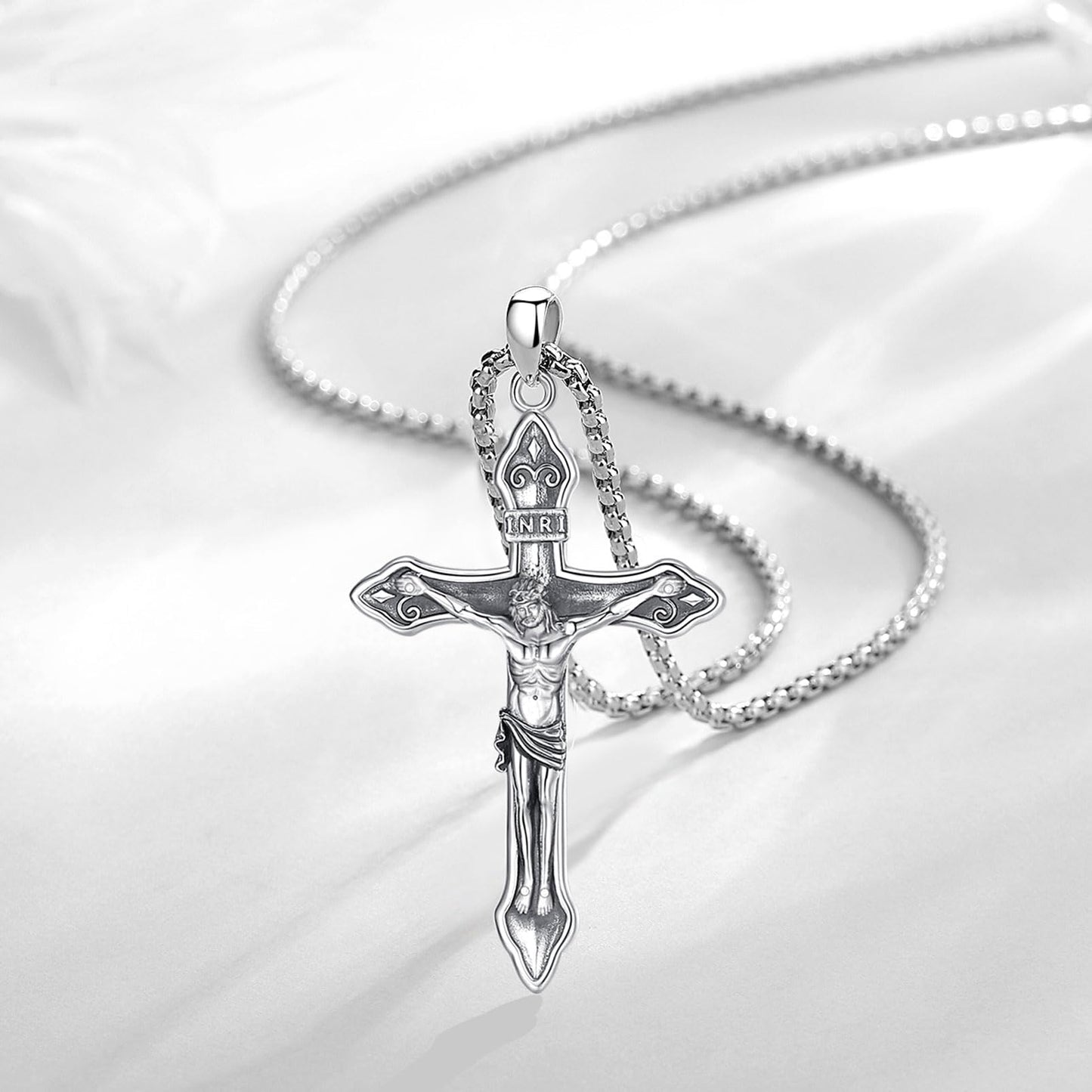 EUDORA 925 Sterling Silver Prayer Necklace