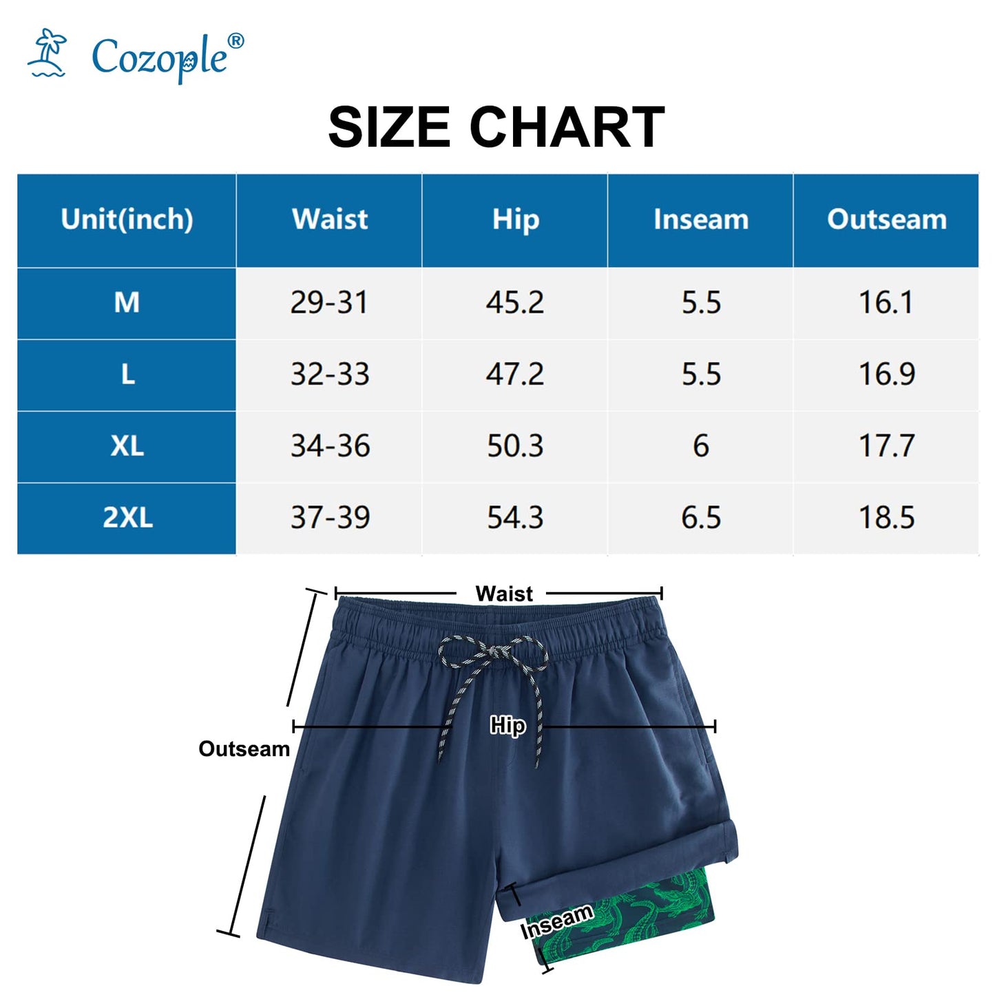 5.5" Inseam Anti-Chafe Swim Shorts