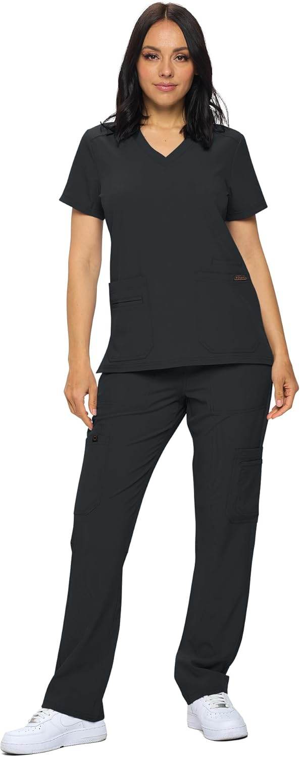 Regular & Petite Stretchy Scrubs - Set of Top & Pants - Purcell's Clothing Company