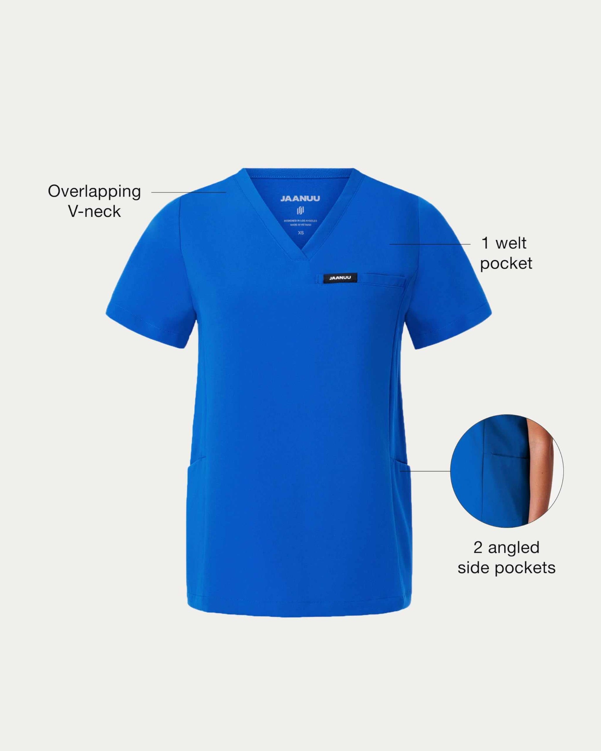 Jaanuu Magna 3-Pocket Classic V-Neck Scrub Top - Purcell's Clothing Company