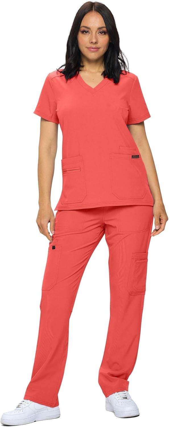 Regular & Petite Stretchy Scrubs - Set of Top & Pants - Purcell's Clothing Company